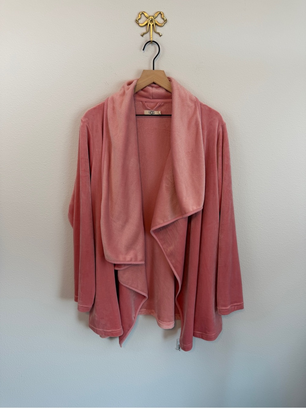 UGG Plush Open-Front Waterfall Cardigan in Rose